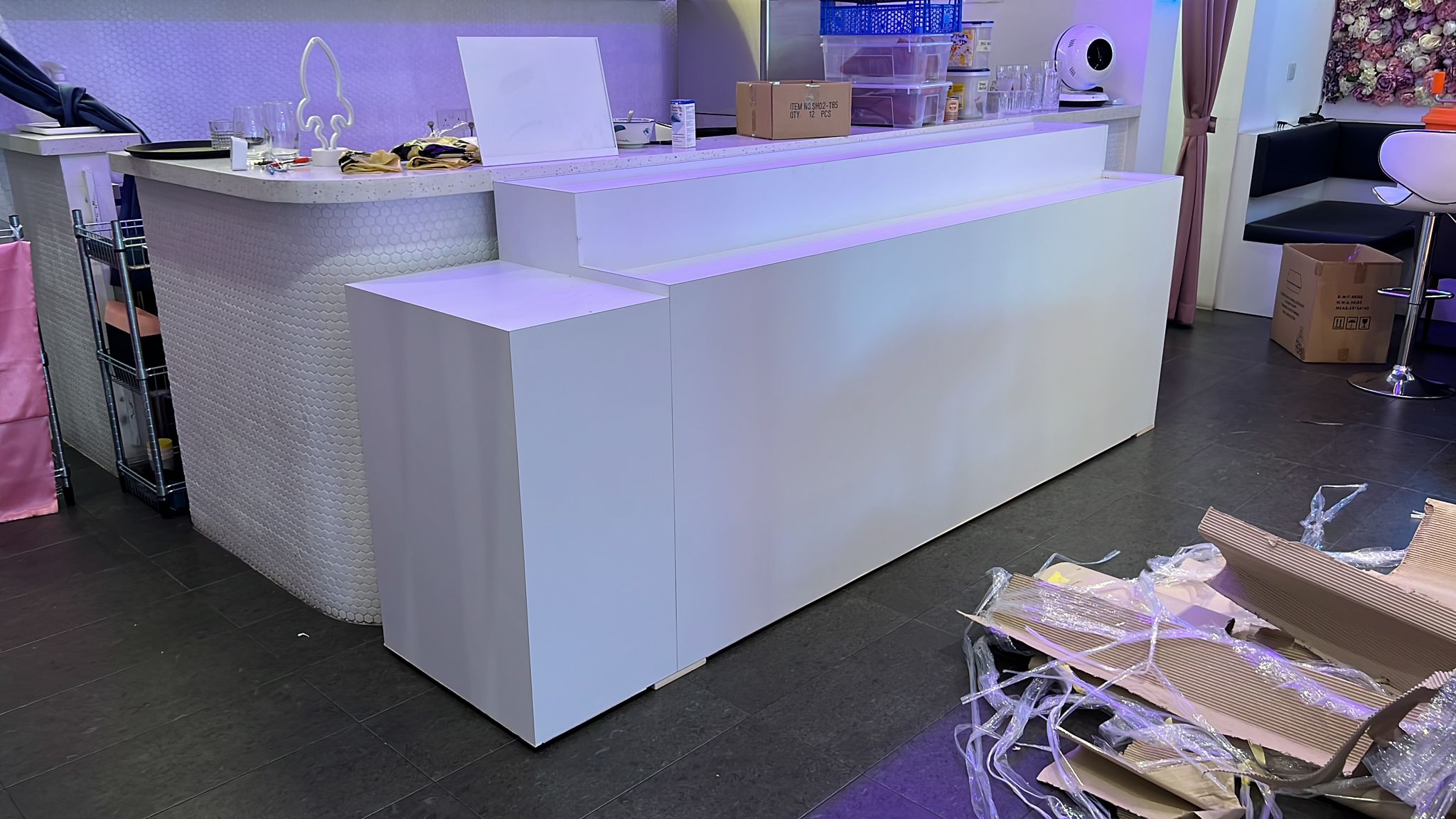 Carpentry work for display desk