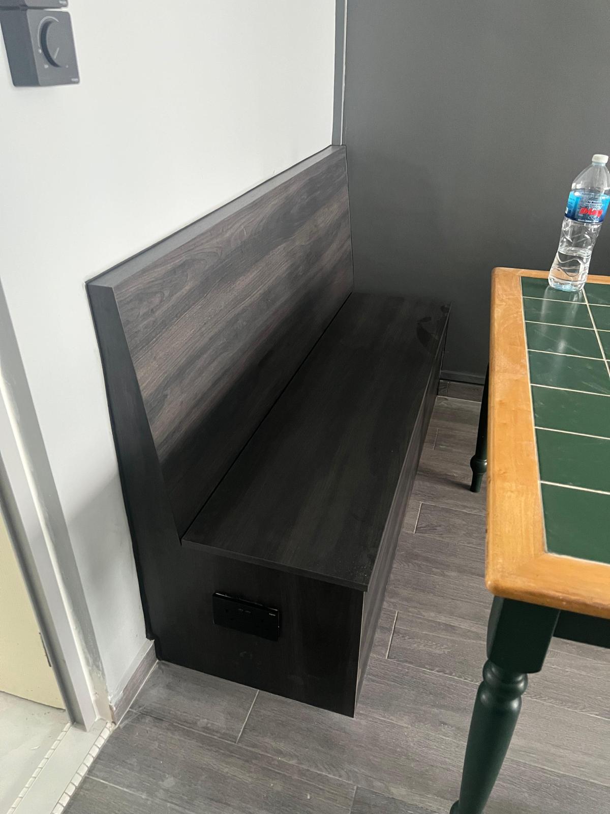Fabricate a banquatte bench with storage