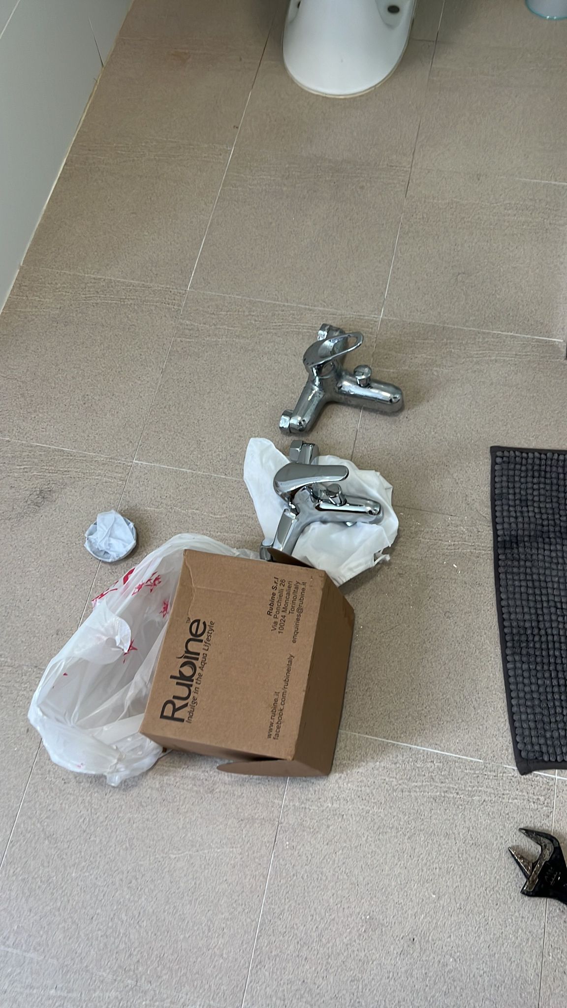 Replace new shower mixer tap