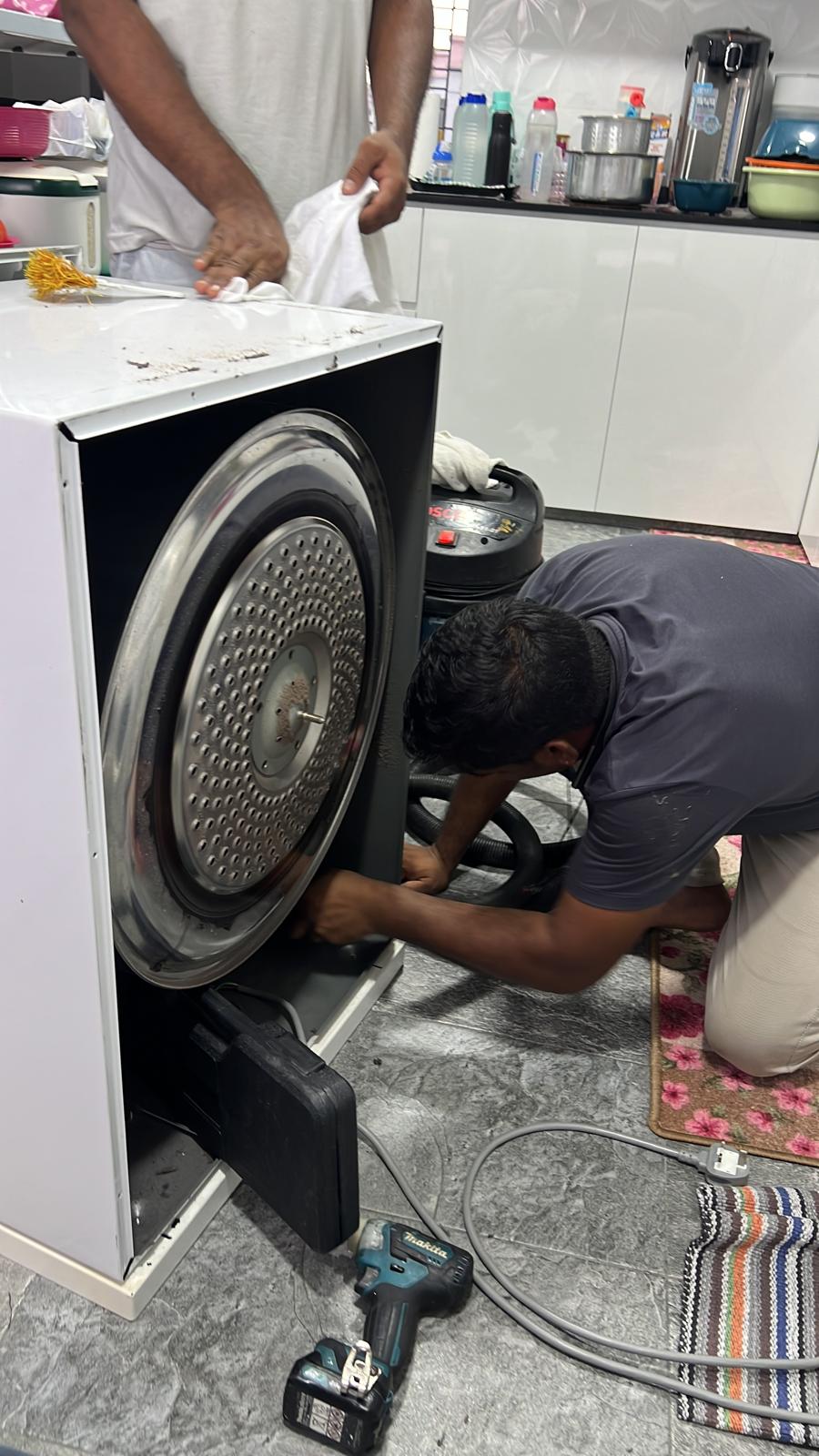 Replace new belts and cleaning for dryers