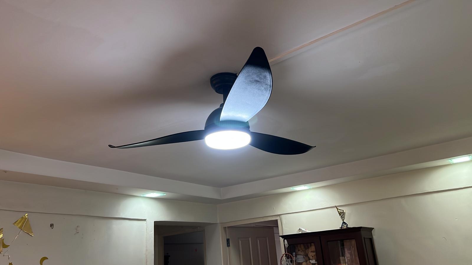 Replace new ceiling fan